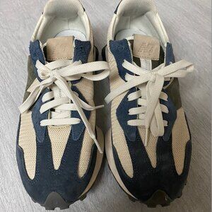 New Balance 327 Men Casual Sneakers Shoes Beige with Navy